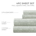 thumbnail image 5 of Noble Linens 4 Piece Pattern Microfiber Bed Sheets Set, Dashed Lines Green Mist , Queen, 5 of 8