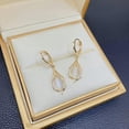 thumbnail image 4 of AYYUFE 11 Paris Women Hanging Earrings Faux Opal Rhinestone Decor Angel Tear Water Drop Shape Prom Party Dangle Earrings Bride Celebrity Ear Jewelry ,White, 4 of 8