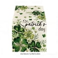 thumbnail image 3 of EGNMCR St Patricks Day Decorations, St. Patrick's Day Table Flag Green Clovers Patterns Heat Insulating And Prevention Of Pollution Linen Tablecloth Home Decoration Polyester tables runner, 3 of 6