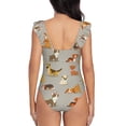 thumbnail image 6 of Yiaed Cute Dog Print Women's Ruffled One Piece Swimsuit V Neck Swimwear Slimming Monokini for Woman-Large, 6 of 8