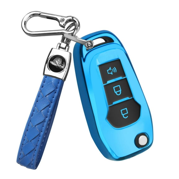 for Ford Key fob Cover,TPU Key Case Protector Compatible with 2015 2016 2017 2018 2019 Ford F150 F250,Focus 3 Escort Kuga Everest Fiesta Mustang Edge MKV Fusion 2016 Ranger flip Remote Key