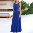 thumbnail image 5 of 2 Piece Skirt Set for Women Sleeveless/Short Sleeve Top with Flowy Maxi Skirts Elegant 2pc Dress Sets, 5 of 7