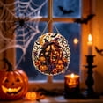thumbnail image 4 of Autumn Halloween Diamond Art Craft Kit, Double Sided Acrylic Suncatcher with Witch Pumpkin Bat Floral Pattern, 5D Special Shaped Gem Hanging Ornament for Indoor Decor, 4 of 7