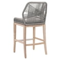 thumbnail image 4 of Wooden Barstool with Intricate Rope Weave Design, Gray and Brown- Saltoro Sherpi, 4 of 5