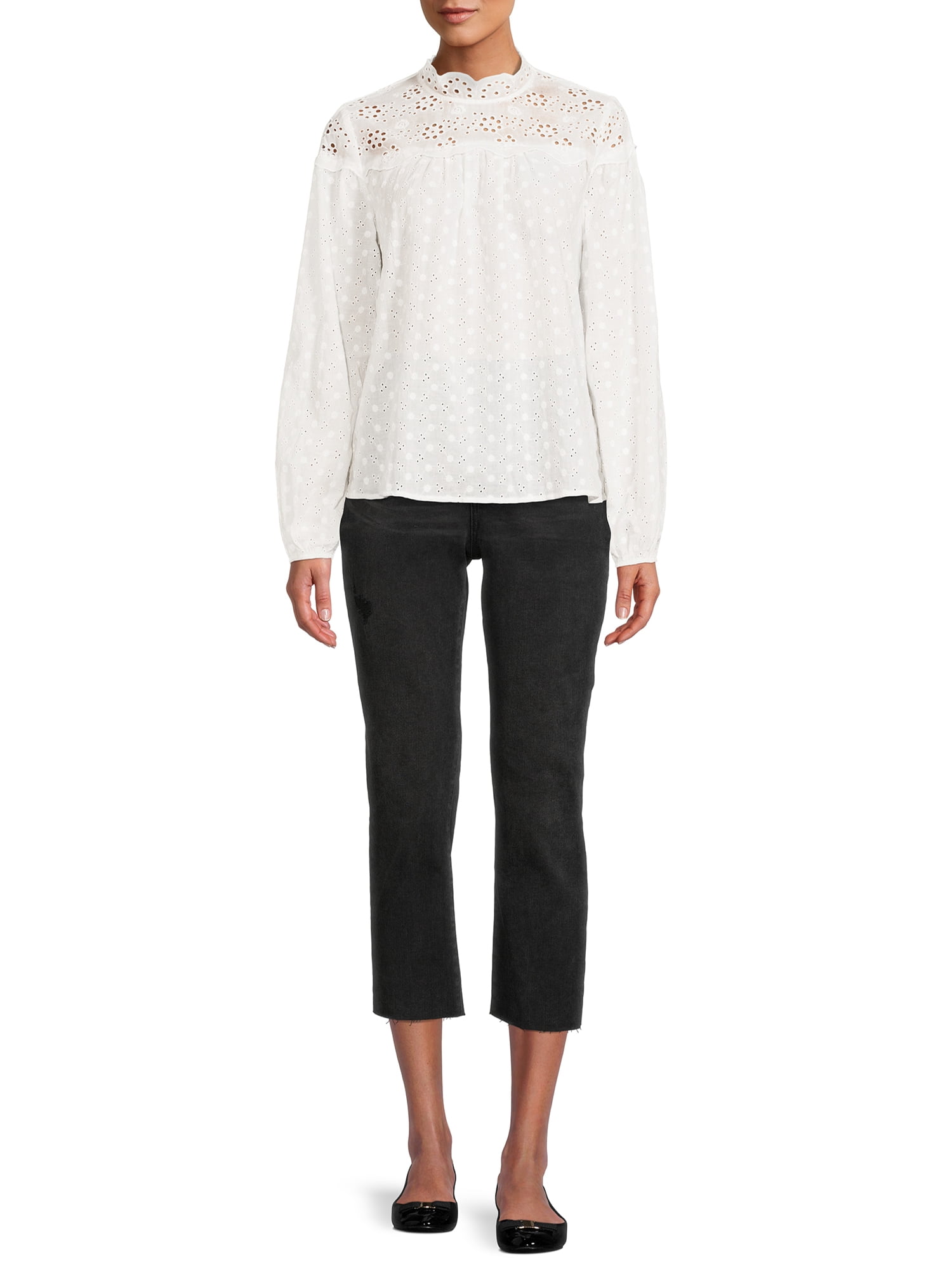 Time and Tru Women's High Rise Straight Crop Jean