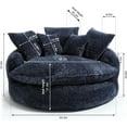 thumbnail image 7 of oversized round chair, fluffy modern sofa bed for living room, relaxation room and projection room, wide armchair chaise longue armchair with pillows, 7 of 7
