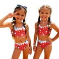 thumbnail image 2 of Swimsuits for Child Girls Size 10-12 Two Piece Sets Swimming Girls Bathing Suit Beach Vacation American Flag Stars Striped Bikini Set Summer Girls Clothes Kids Bikini Swim Suit Red 2-3 Years, 2 of 8