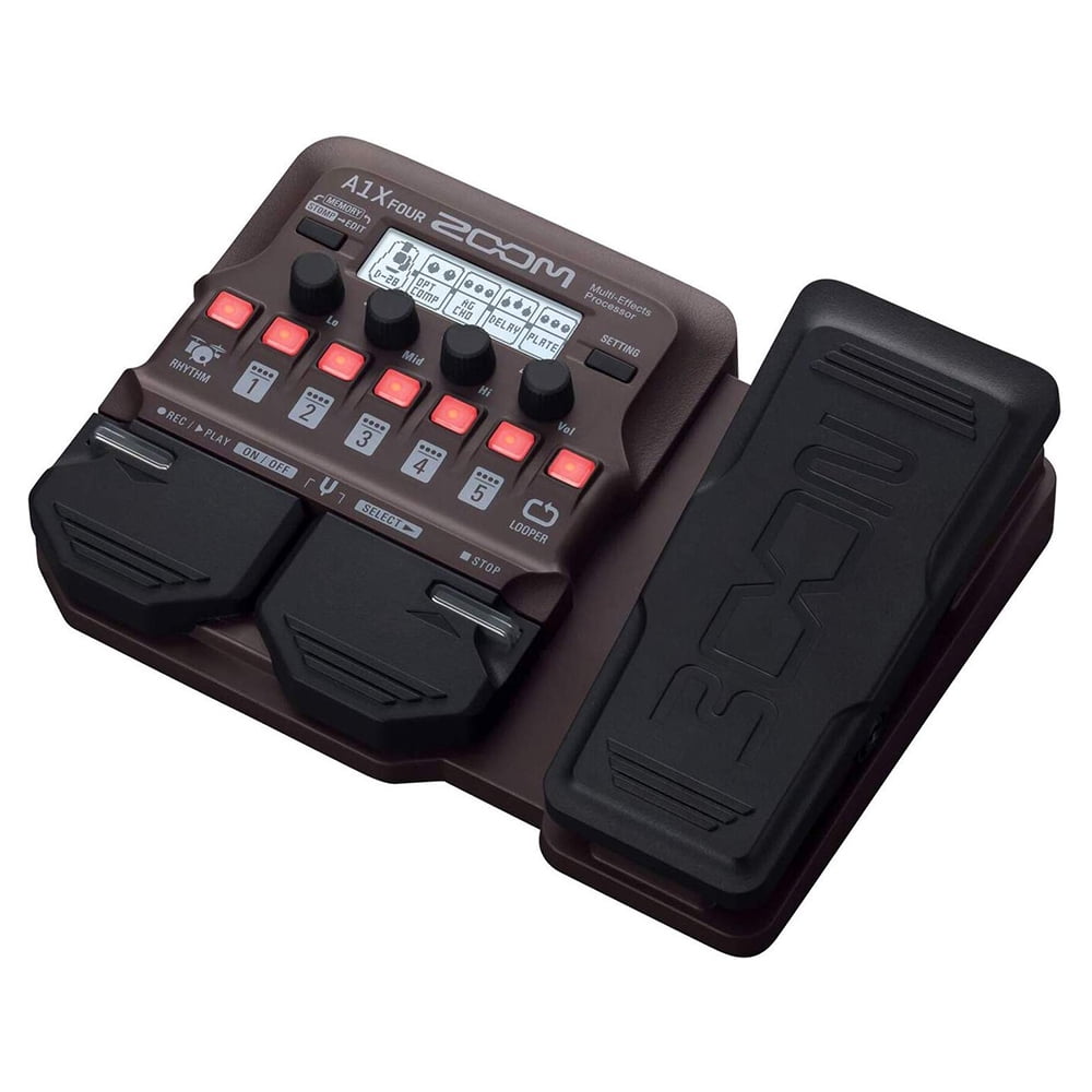 Zoom A1X Four Acoustic Instrument Multi-Effect Processor with Polsen HPC-A30 Monitor Headphones, 9V Power Adapter & 10ft Instrument Cable Bundle