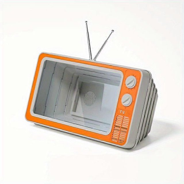 Soporte para teléfono móvil de escritorio, creativo, retro, amplificador de pantalla de TV, soporte para teléfono móvil, naranja
