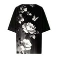 thumbnail image 4 of Xdegoge Short Sleeve Womens Tops Plus Size V Neck T Shirt Floral Printed Summer Tunic Tops Oversized Loose Fit Boho Blouses, 4 of 5