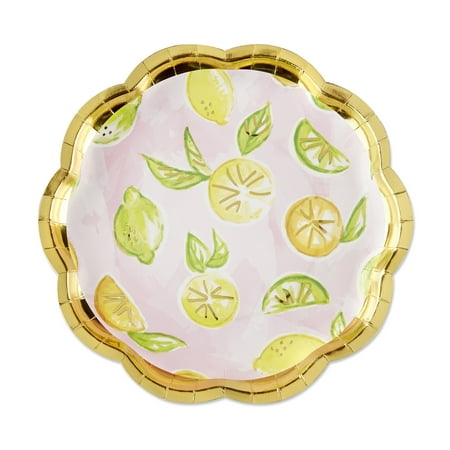 Cheery and Chic Citrus Paper Party Plates, 8 Count