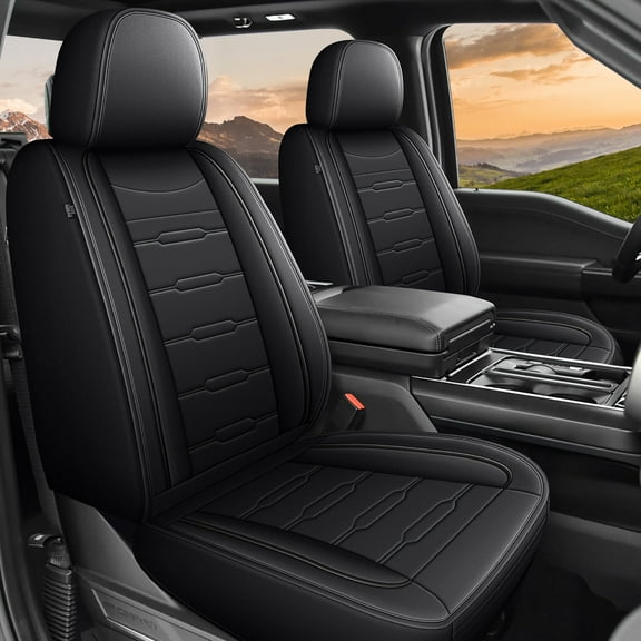 DIKSOAKR Fit For Ford F150 2009-2025 - F250/F350/F450 2017-2025 5-Seat Seat Covers Full Set Faux Leather Truck Seat Covers Car Cushion