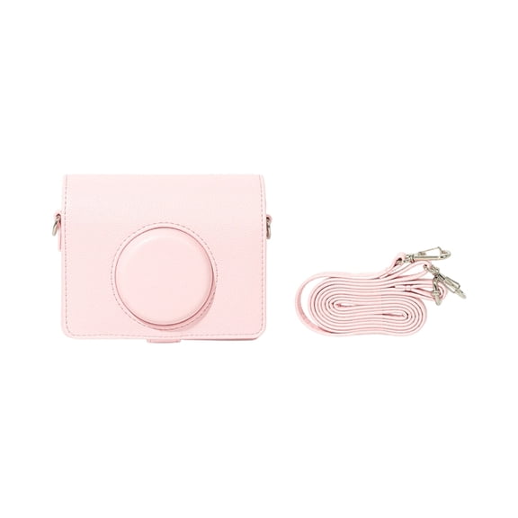Pink PU Leather Crossbody Camera Bag For Mini EVO Compact Instantly Cameras Case Pouch Lightweight Adjustable Strap