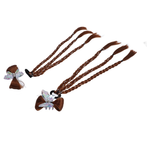 Hair Extension, Secure Elastic Tie Braid Hair Extension Versatile for Styling Deep Brown,Light Brown