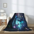 thumbnail image 2 of Throw Blanket for Couch Sofa and Bed, Blue Butterfly Forest Fantasy Super Soft Cozy Plush Throw Blanket, Fuzzy Lightweight Warm Comfy Cute Flannel Blanket & Throws for All Season 60"x50", 2 of 5