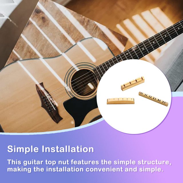Bass Guitar Top Nut Universal Music Playing String Instrument Structure Guitar Top Nut Metal String Roller Spare Part Replace Components 6 strings