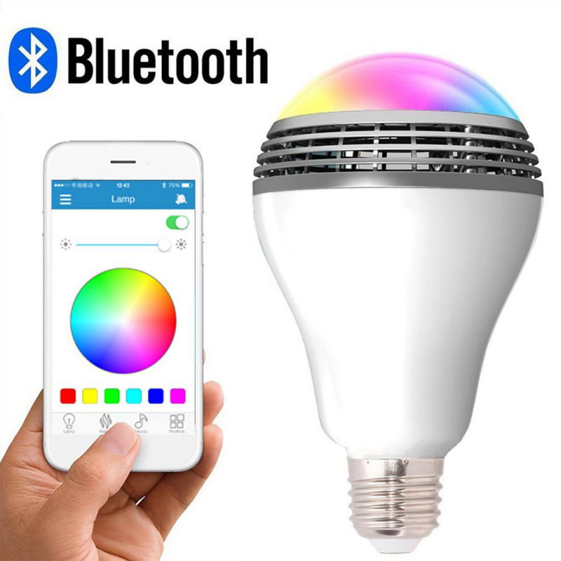 SSCJ Intelligente Bluetooth-Musik-Lautsprecher LED E27 Bluetooth Intelligente RGB-LED-Birnenlautsprecher-Musik-Birne APP-Fernsteuerungsmusik-Licht-Lampe für Hauptstadiums-Party-Dekoration