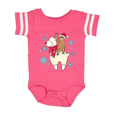 

Inktastic Christmas Cute Sloth and Llama Gift Baby Boy or Baby Girl Bodysuit