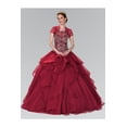 thumbnail image 3 of Women's Elizabeth K Beaded Illusion Ballgown With Bolero Gl2378 Champagne Goldish Beige Size XS, 3 of 5