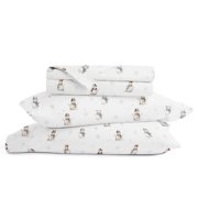 Noble Linens 3 Piece Holiday Microfiber Bed Sheet Set, Vintage Snowman, Twin