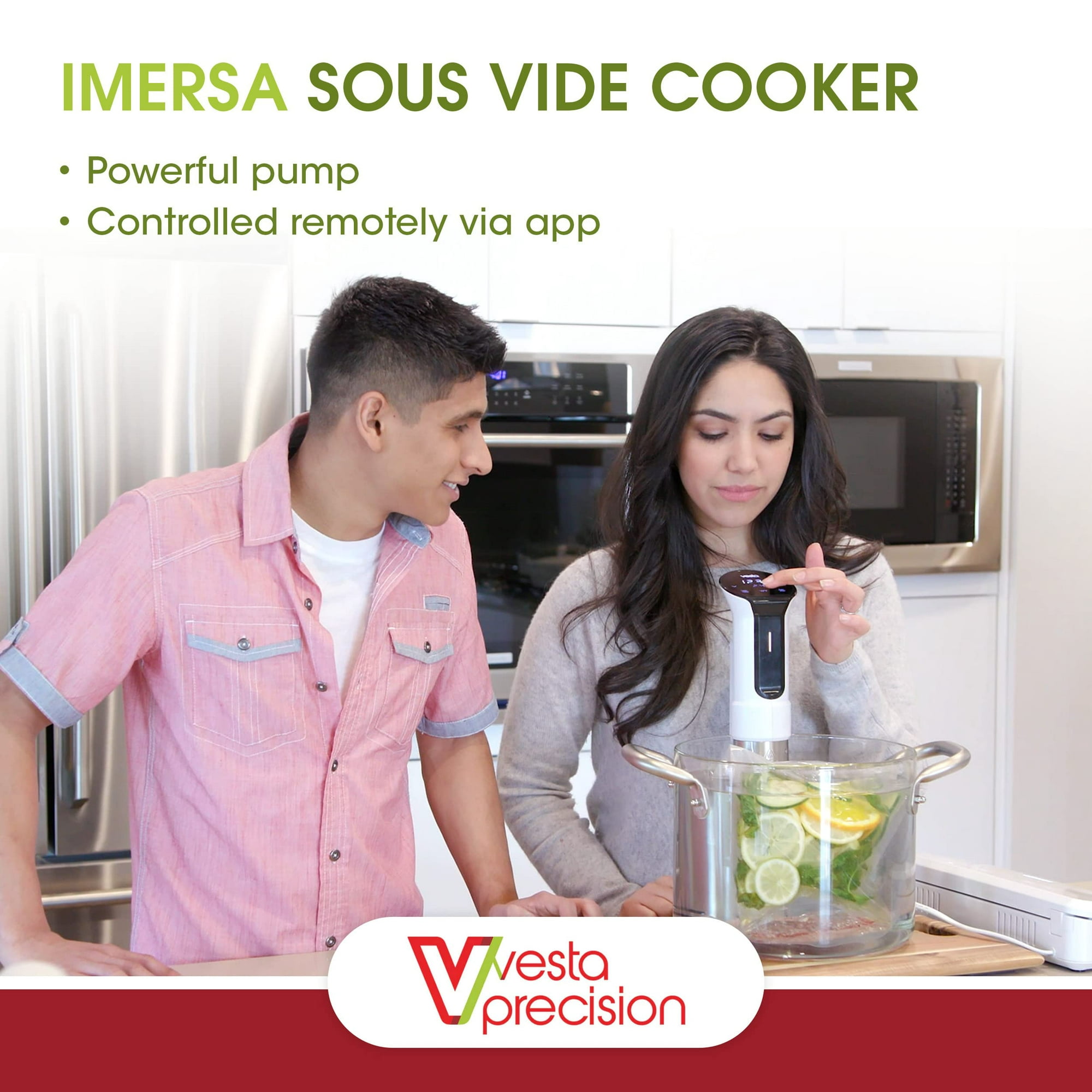 Vesta Precision Sous Vide Cooker - Imersa - Pump WiFi Immersion Circulator - For Precision - Large Readable Display - Digital Touch Panel - 900 Watts | Walmart Canada