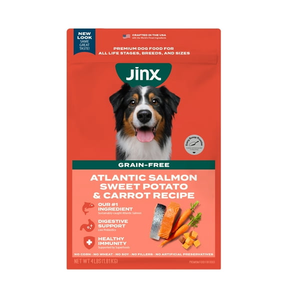 Jinx Salmon, Sweet Potato & Carrot Dry Dog Food, Grain Free, 11.5 lb. Bag