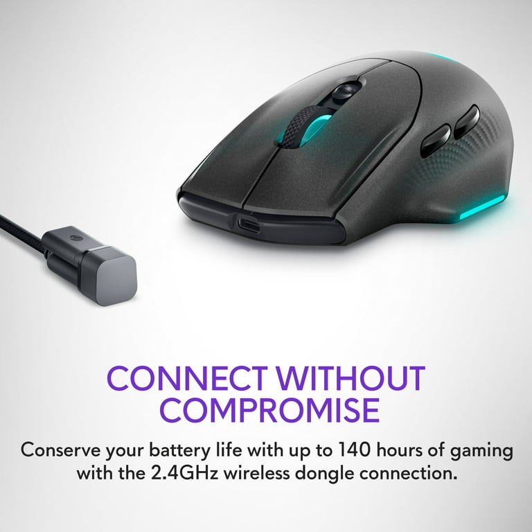 Alienware Wireless Gaming Mouse, AW620M, 2.4GHz, 26000 DPI