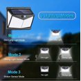 thumbnail image 2 of Luces solares para exteriores, [208LED/2 paquetes] Luces solares con sensor de movimiento, 3 modos de trabajo, luces exteriores con gran angular de 270°, inalámbricas, IP65, resistente al ag, 2 of 5