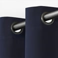 thumbnail image 2 of Exclusive Home Sateen Kids Twill Woven Room Darkening Blackout Grommet Top Curtain Panel Pair, 52"x84", Navy, 2 of 5