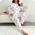 thumbnail image 4 of Women's Long Sleeve Long Pants Pajama Set - Outdoor Wear Suitable Loungewear - White Size XXL, 4 of 6