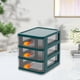 thumbnail image 1 of Caja de almacenamiento de mesa, cajón de escritorio, contenedor para artículos diversos, organizador de escritorio para ahorro de espacio, estante de 3 capas verde, 1 of 8