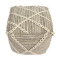 thumbnail image 2 of Gray Wool Rope Square Pouf - Used as Ottoman or Floor Cushion, 200lbs Weight Limit, 2 of 2