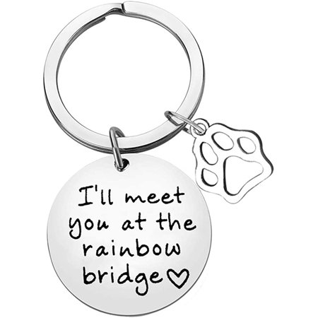Pet Memorial Keychain Gift I'll Meet You at The Rainbow Bridge Keychain ...