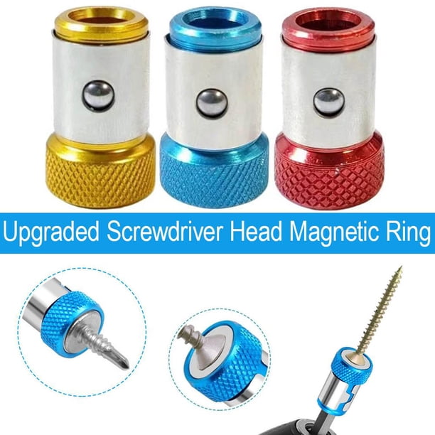 Strong Magnetic Screw Ring – 1/4 Inch Universal Magnetic Bit Holder For Hex Screwdrivers & Power Bits, Removable