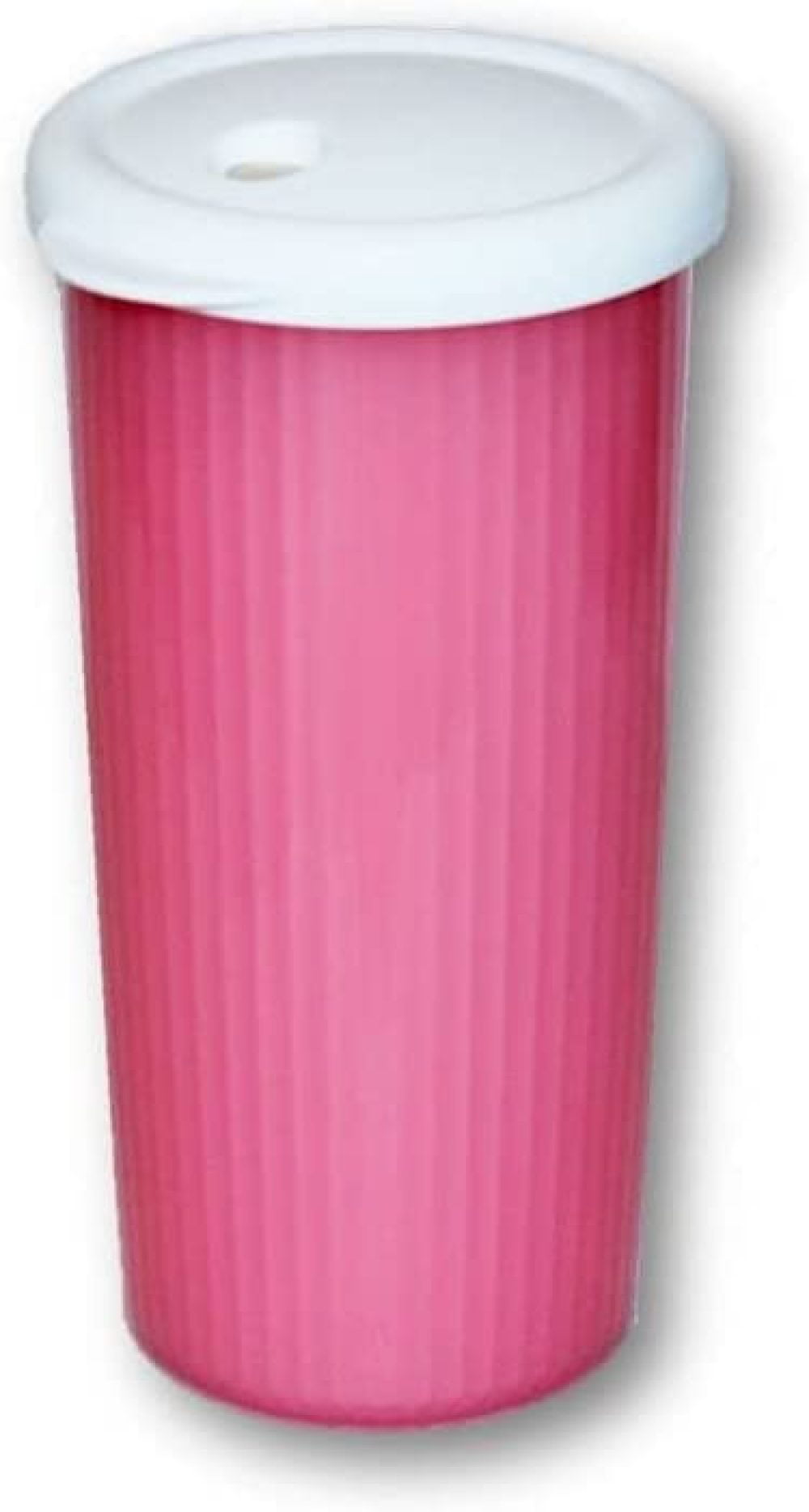 NEW TUPPERWARE INSULATED TUMBLER WITH DRIPLESS STRAW SEAL 24 OZ HOT PINK WHITE 