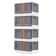thumbnail image 1 of Homall Collapsible Storage Bins with Lids, 19 gal Folding Storage Box, Stackable Plastic Closet Organizer, Double Doors File Cabinet Trunk Organizer Toy Storage Box, 4 Pack, 1 of 7