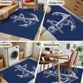 thumbnail image 6 of Rectangle Area Rug 4x6ft, Nautical Anchor Navy Blue Non-Slip Non-Shedding Floor Mat, Summer Coastal Ocean Style Washable Sturdy Carpet for Living Room Bedroom Home Decor, 6 of 9