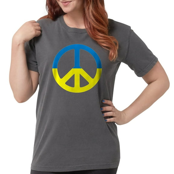 CafePress - Peace In Ukraine. Stand With Ukraine. Supp T Shirt - Womens Comfort Colors® Shirt