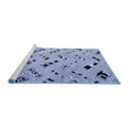 thumbnail image 2 of Ahgly Company Machine Washable Indoor Square Solid Blue Modern Area Rugs, 3' Square, 2 of 4