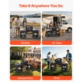 thumbnail image 4 of VEVOR Camping Kitchen Table, Outdoor Camp Cooking Table, Aluminum Portable Cook Station with 3 Storage Cupboard,Carrying Bag,Detachable Windscreen,Quick Set-up for BBQ Party Picnic RV Travel,Black, 4 of 10