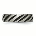 thumbnail image 3 of Titanium 6mm Black IP-plated Swirl Brushed & Polished Band, 3 of 11