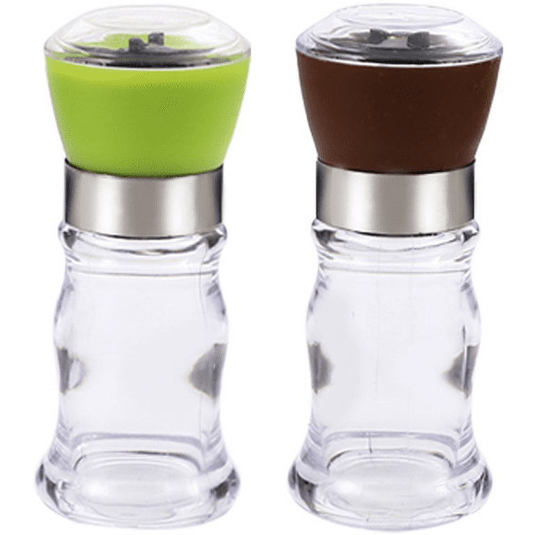KucheCraft Salt and Pepper Grinder Set - Easy Grip Pepper Mill Grinder and  Salt Grinder Refillable - Stainless Steel Peppercorn Grinder with Upgraded