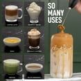 thumbnail image 3 of Zulay Kitchen Milk Frother with Stand Handheld Electric Whisk for Coffee Latte and Matcha Metallic Black, 3 of 7