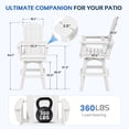thumbnail image 3 of SERWALL HDPE Outdoor Swivel Bar Chair, Bar Height Adirondack Barstools, All Weather Pub Bar Chair, White, 3 of 5