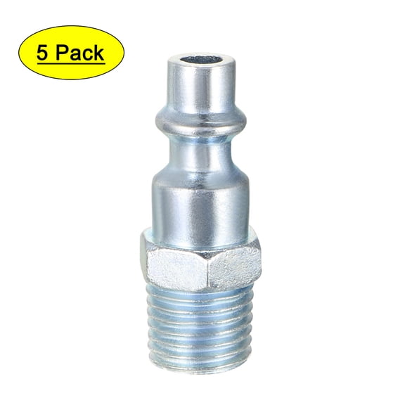 Uxcell Quick Coupler Plug Quick-Connect Fitting 1/4 Inch NPT Male 5Pack