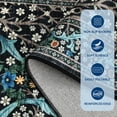 thumbnail image 6 of Area Rug 9x12 Black Living Room Rugs Washable Non Slip Floral Print Bedroom Rug Indoor Farmhouse Large Carpet for Dining Room Low Pile Botanical Floorcover for Home Office, 6 of 8