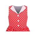 thumbnail image 6 of Sunny Fashion Girls Dress Red Polka Dot Pocket Retro School Summer Everyday Sleeveless 8 Years, 6 of 8