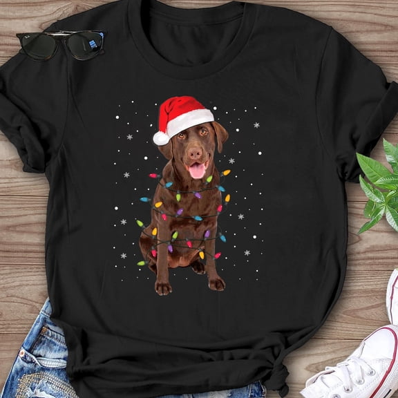 BANJOJO Christmas Chocolate Lab T-Shirt: Dog Lover Tee