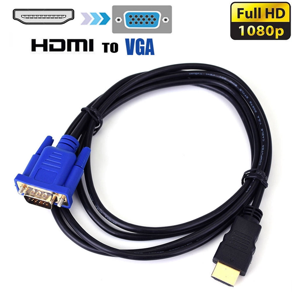 Amazon Com Hdmi To Vga Adapter Cable Newbep 6ft 1 8m Gold Plated 1080p Hdmi Male To Vga Male Active Video Converter Cord Support Notebook Pc Dvd Player Laptop Tv Projector Monitor Etc Electronics