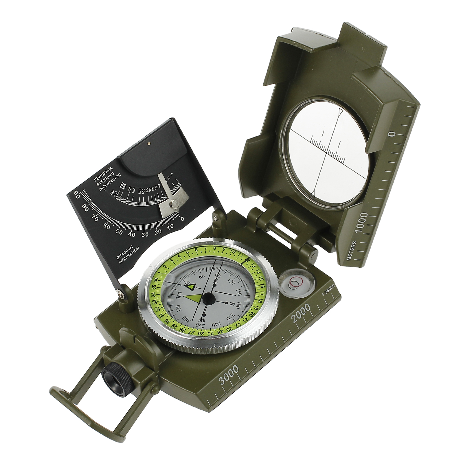 OEM Compass with Waterproof Multifunctional Metal Army Green Style for Camping, Hiking, Adventure, Positioning, Mapping - image 4 of 13